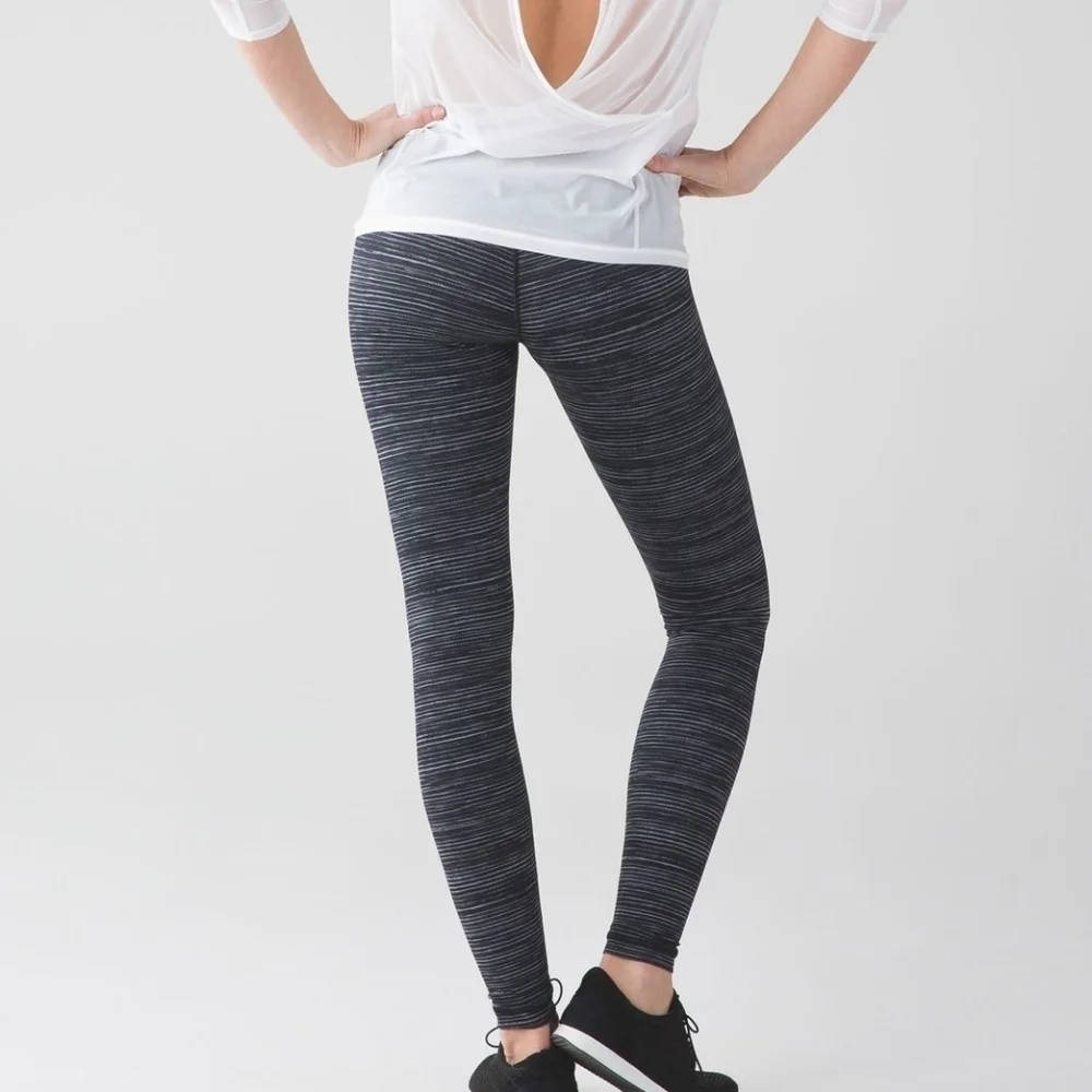 Lululemon Wunder Under Pant Leggings III Blurry Belle Battleship Black Size 6